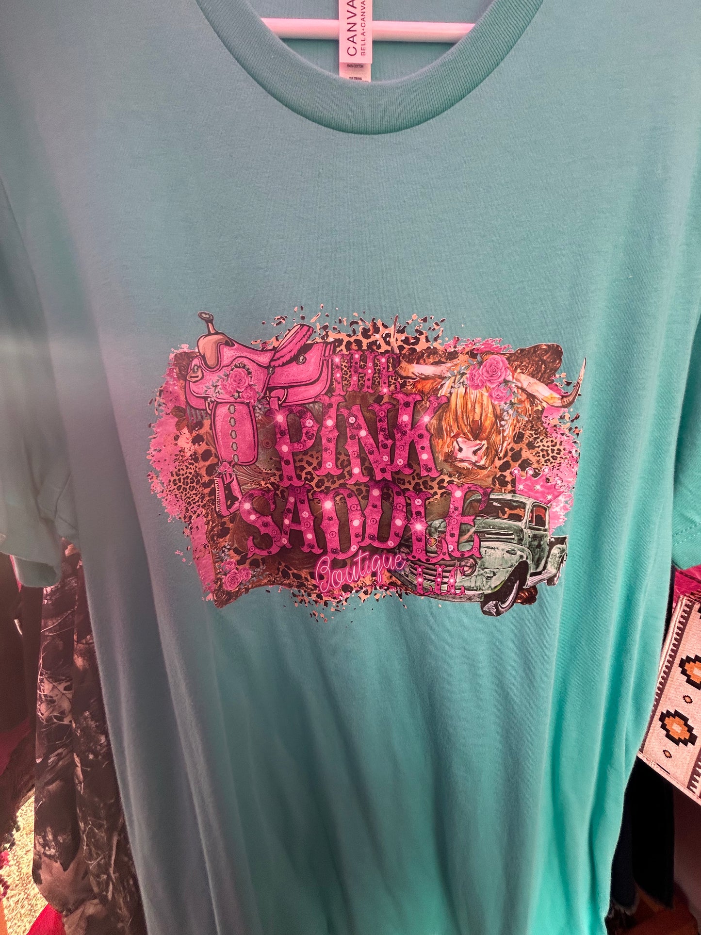 Teal Pink Saddle Boutique Tee