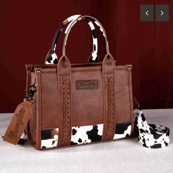 Wrangler Crossbody Brown/Black Cow Print