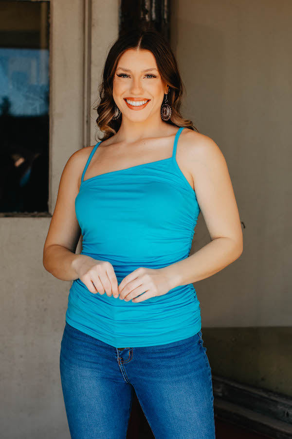 TURQUOISE ASYMMETRICAL TANK