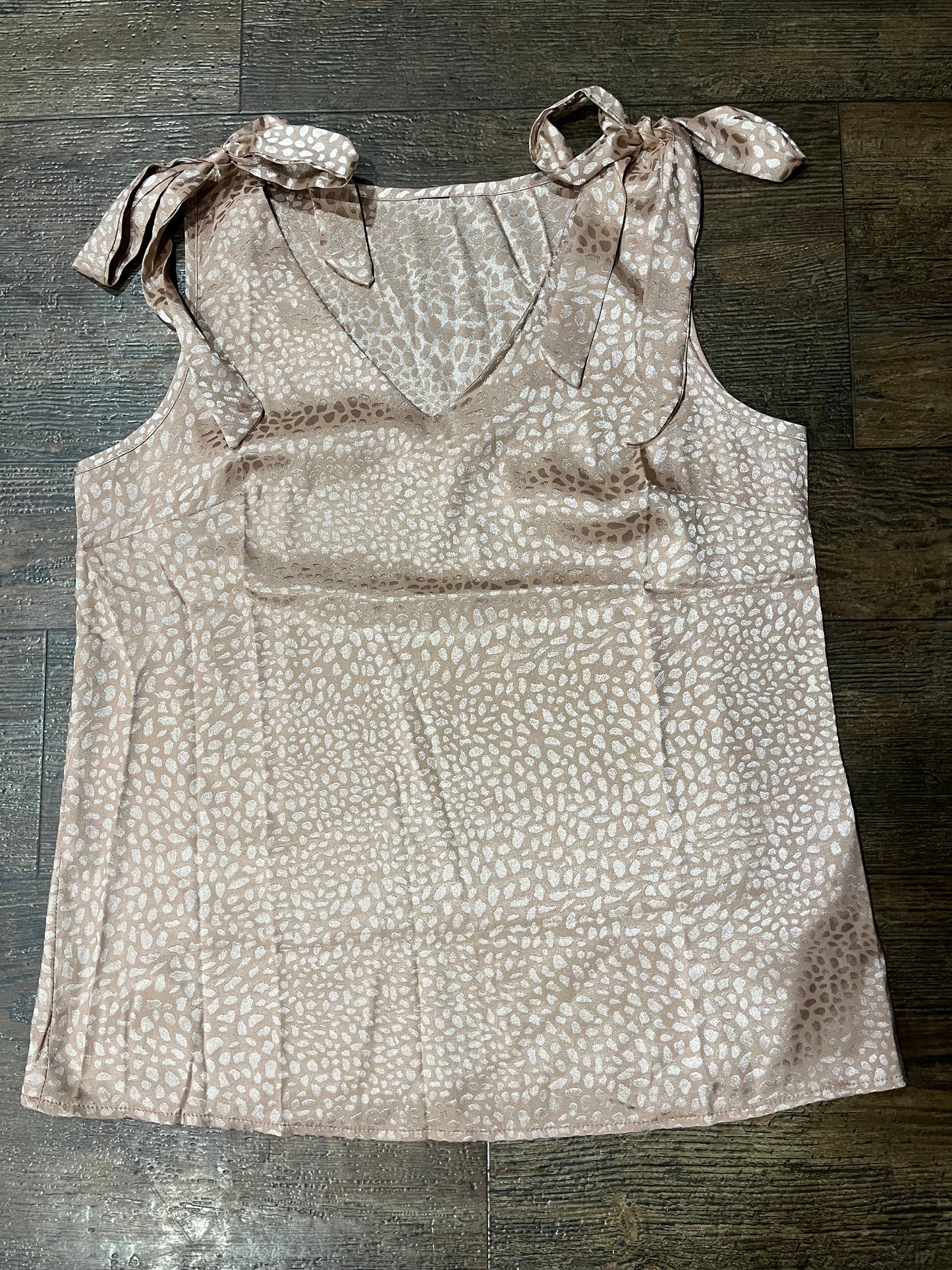 TIE SHOULDER SATIN TOP(champagne)