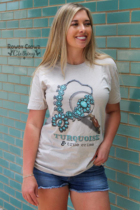 TURQUOISE & TRUE CRIME TEE