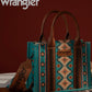 Wrangler Southwestern Print Small Canvas Tote/Crossbody~ DARK TURQUOISE