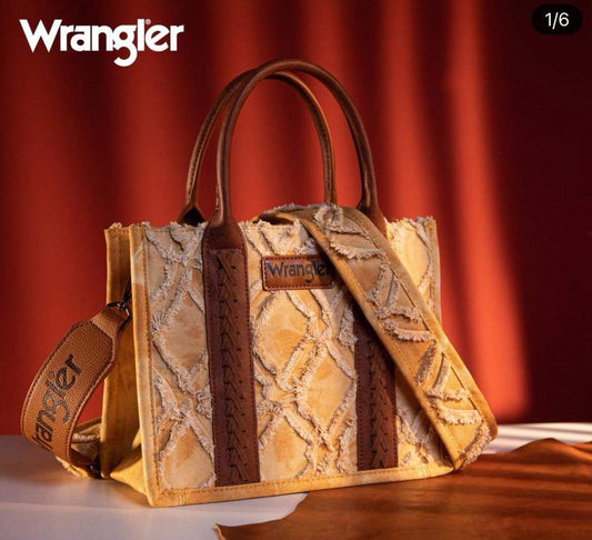 Wrangler Denim Crossbody in Brown