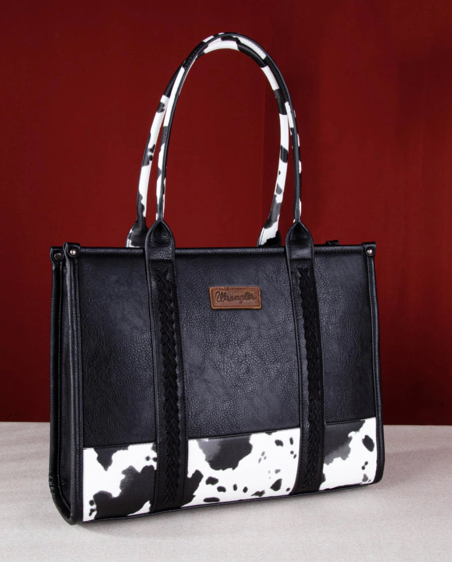 Wrangler Tote ~Cow Print