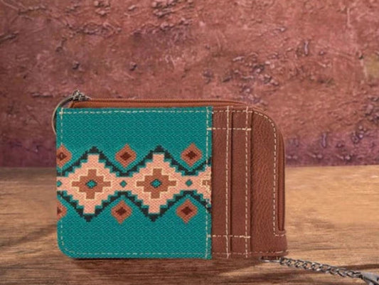Wrangler Southwestern Print Card Case - Turquoise