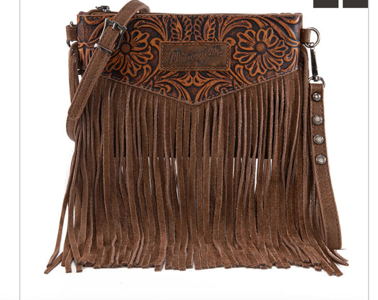 WRANGLER VINTAGE FLORAL FRINGE CROSSBODY