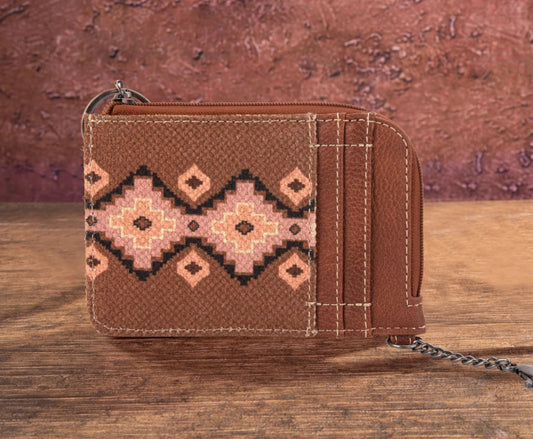 WRANGLER Southwestern Card Case~ DARK BROWN
