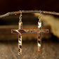 VINTAGE COWHIDE CROSS EARRINGS