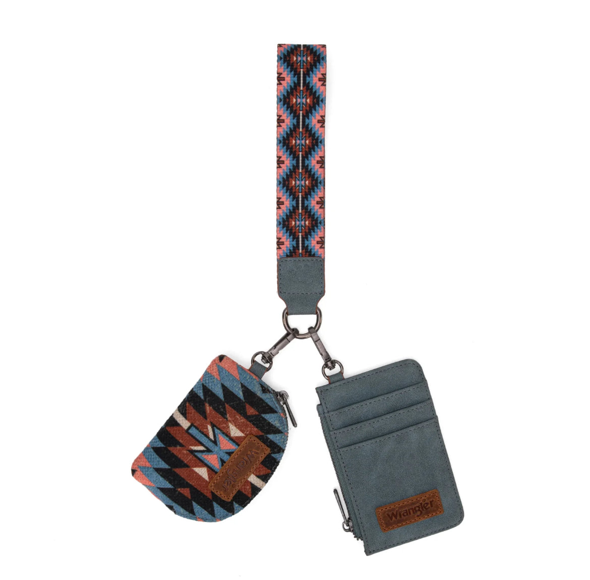 Wrangler Southwestern Art Dual Pouch Wristlet -Navy