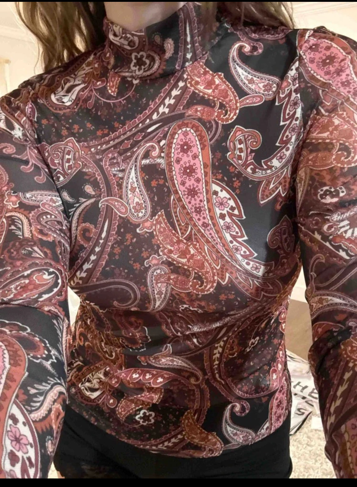 Paisley Mesh Top