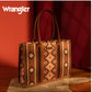 WRANGLER SOUTHWESTERN Wide Tote ~ DARK BROWN
