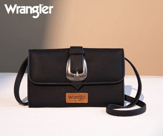 Wrangler Buckle Wallet/Shoulder crossbody- Black
