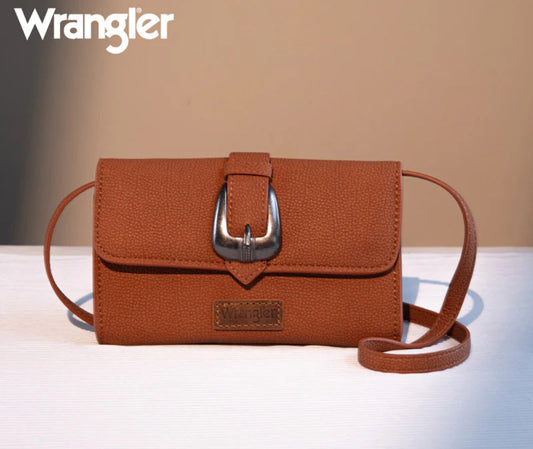 Wrangler Buckle Wallet/Shoulder crossbody- Brown