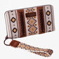 WRANGLER AZTEC PRINT CANVAS WALLET ~ Coffee