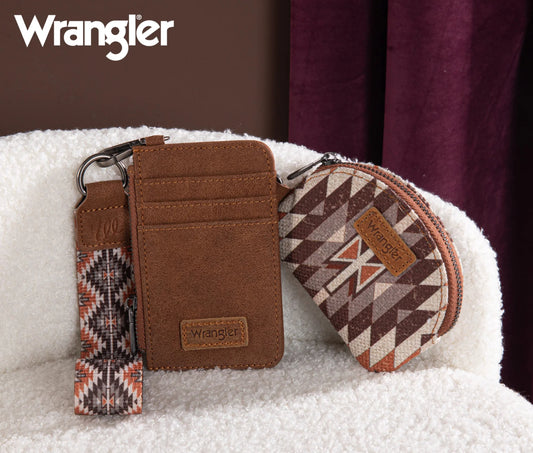 Wrangler Southwestern Art Dual Pouch Wristlet - Brown