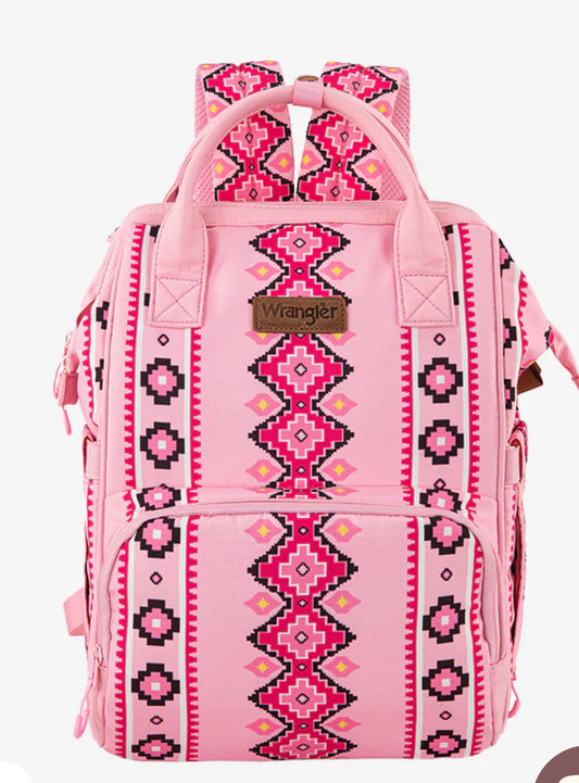 Wrangler Aztec Backpack- Light Pink