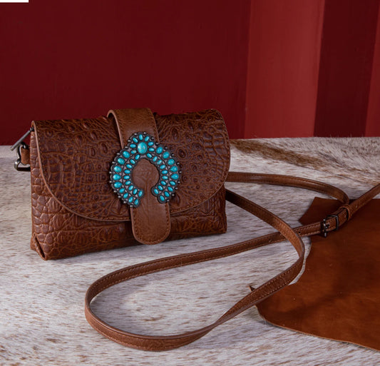 Wrangler Croc Crossbody~ BROWN