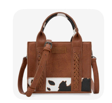 Wrangler Cow Print Mini Crossbody-Brown