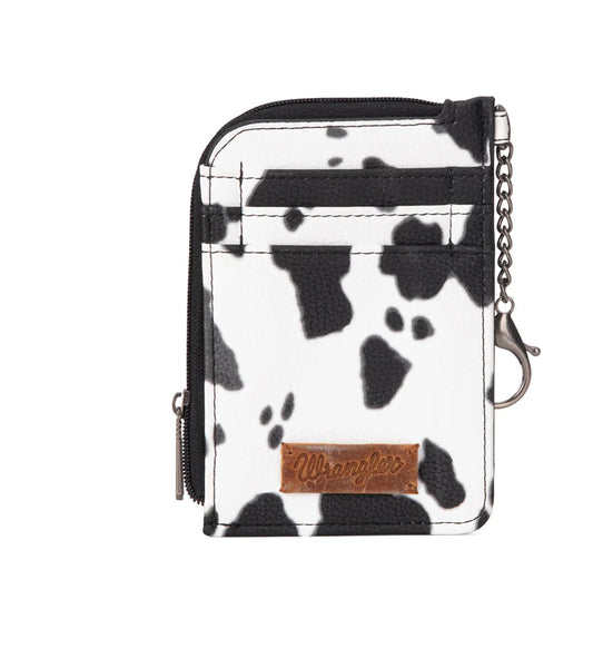 WRANGLER  BLACK COW PRINT Card Case