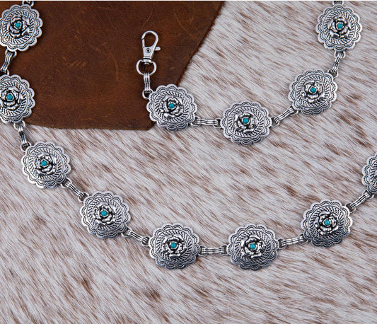 Wrangler Boho Concho Chain Link Belt