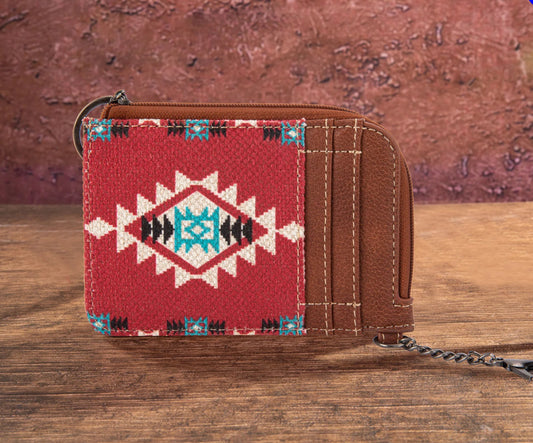 WRANGLER Southwestern Card Case~ Burgundy