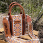 Wrangler Southwestern Print Small Canvas Tote/Crossbody~Coffee