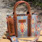 Wrangler Southwestern Print Small Canvas Tote/Crossbody~Brown/light blue