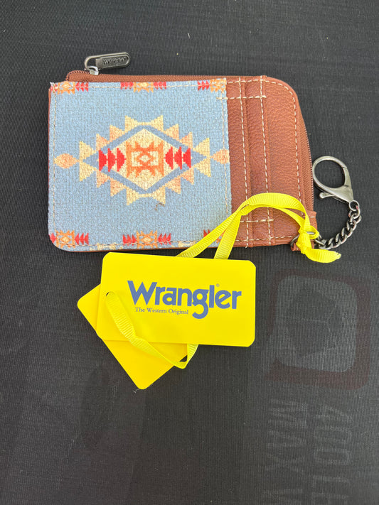 Wrangler Southwestern Print Card Case - Brown/Lightblue