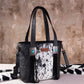 LARGE -Wrangler Hair-On Cowhide Vintage Floral Concealed Carry Tote/Crossbody Black *No two bags are the same. Picture may differ.*