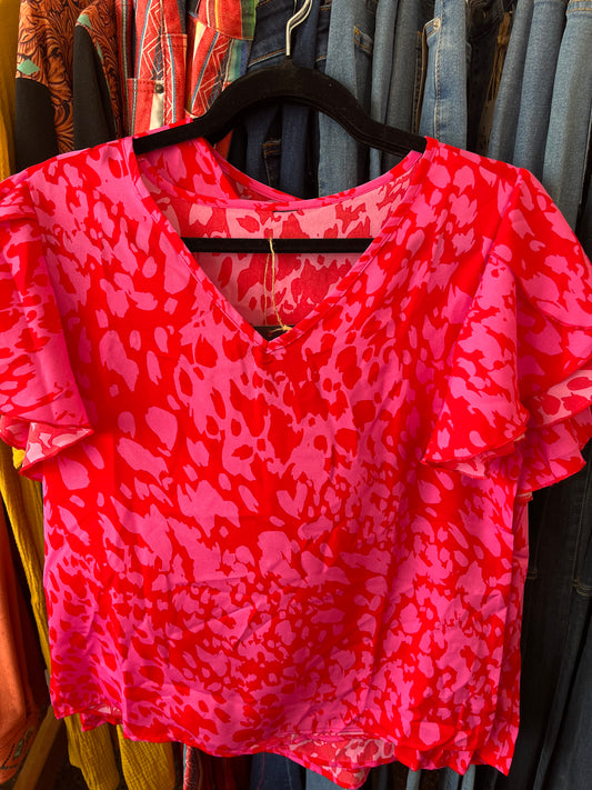 Hot Pink Leopard Top