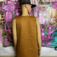 Camel Suede Tank Top with Side Fringes