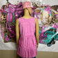 Pink Mineral Wash Fringe Top
