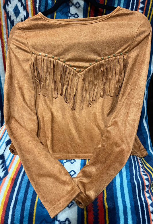 STUDDED FRINGE TOP