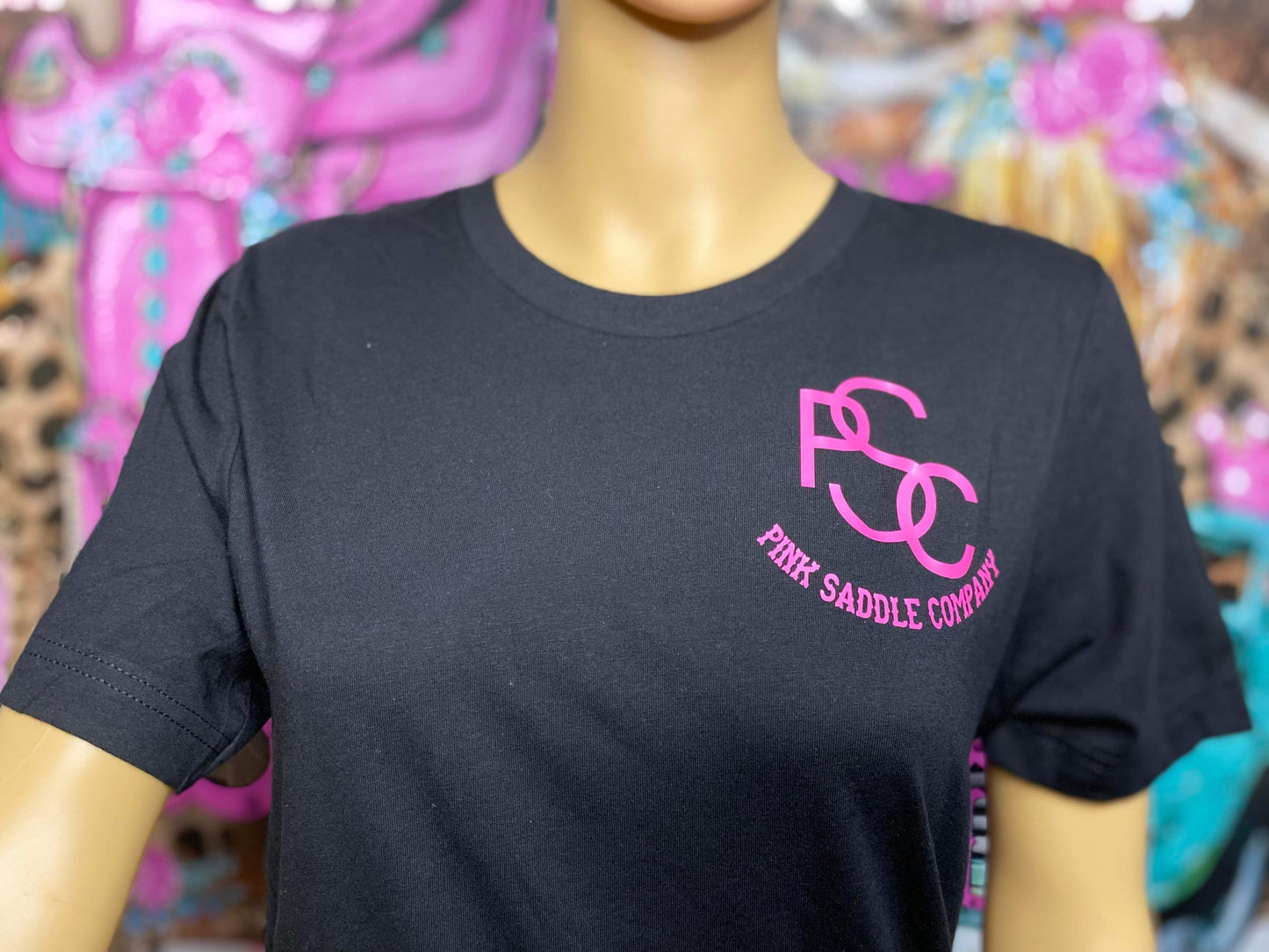 PSC BLACK TEE with PINK