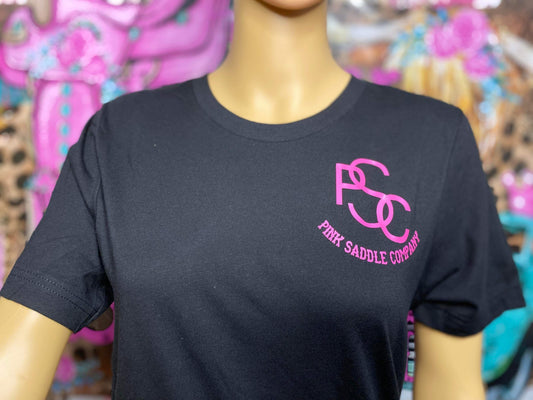 PSC BLACK TEE with PINK