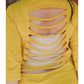 Mustard Shredded Back Top