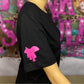 PSC BLACK TEE with PINK
