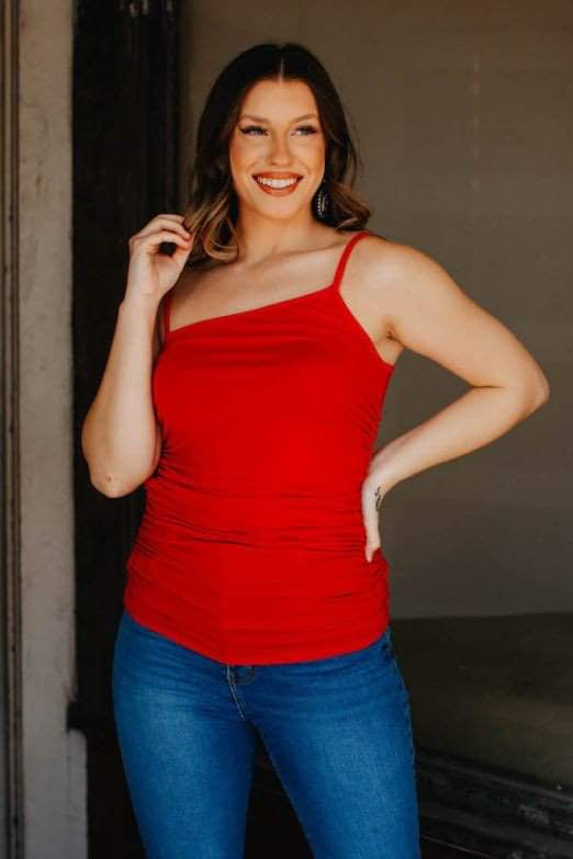 RED ASYMMETRICAL TANK