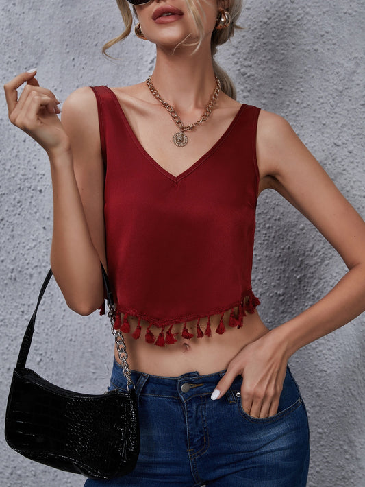 FRINGE HEM CROP TOP