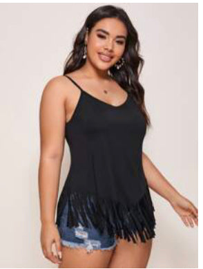 BLACK FRINGE TOP